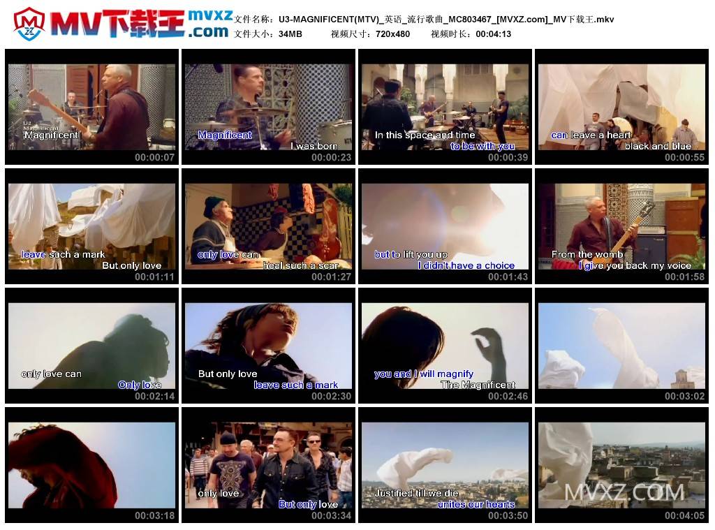 U3-MAGNIFICENT(MTV)_英语_流行歌曲_MC803467